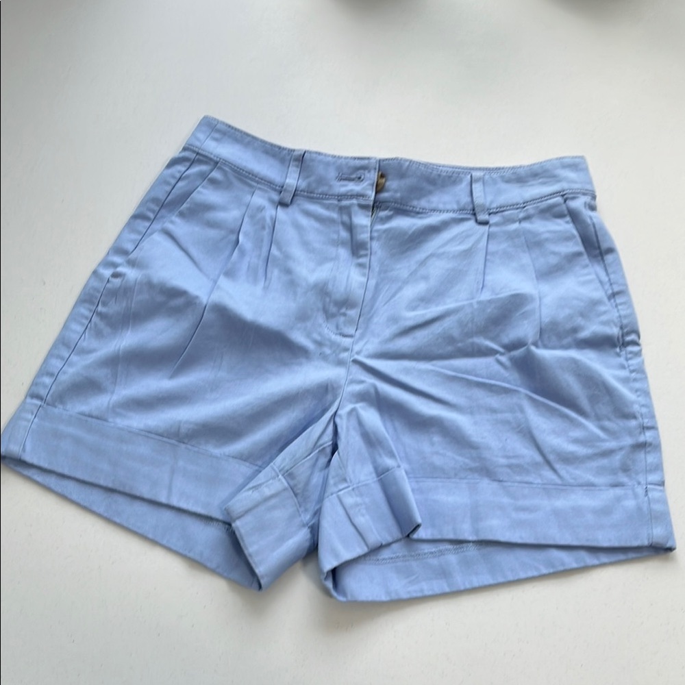 Blue Bermuda Shorts with Lightweight Cotton Blend